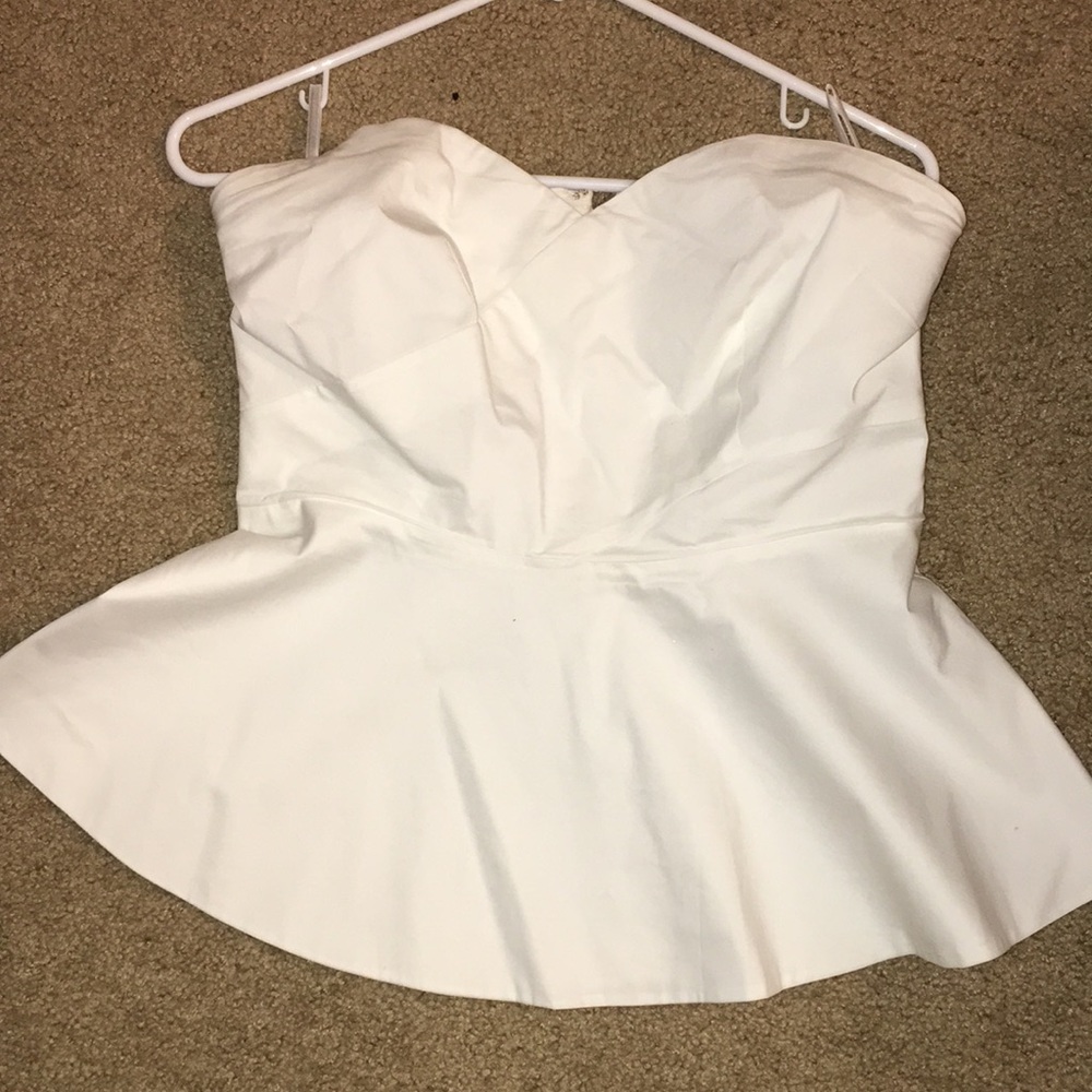 Strapless white top
